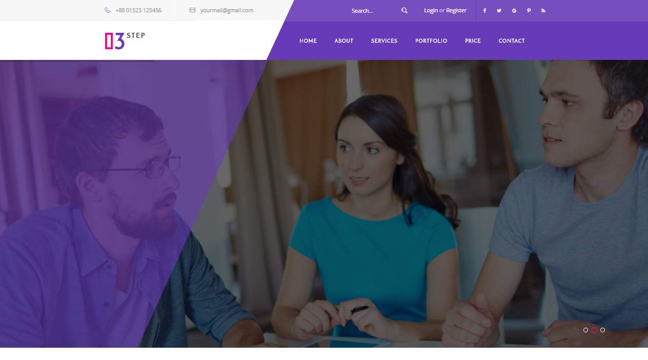 3 Step高级Material公司网站模板
