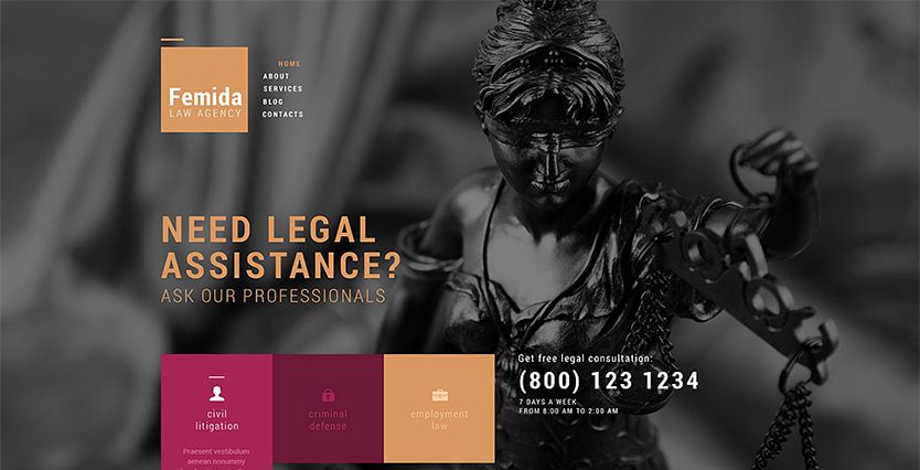 司法机构WordPress主题