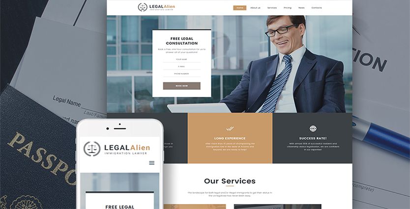 移民律师WordPress主题