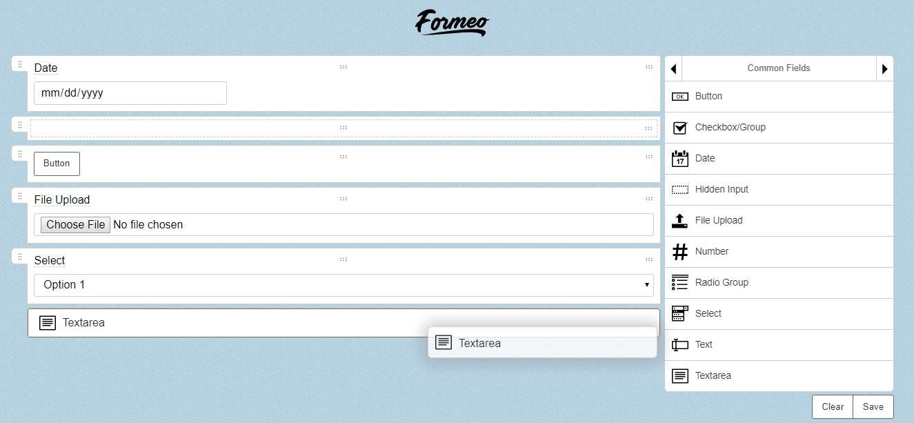 Formeo jQuery表单设计器/构建器
