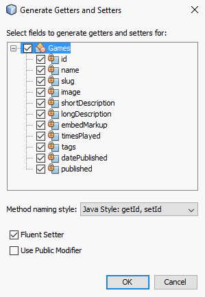 NetBeans获取器和设置器