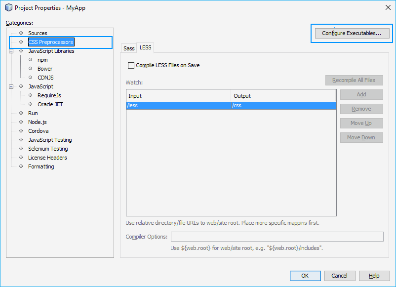 Netbeans Less自动配置