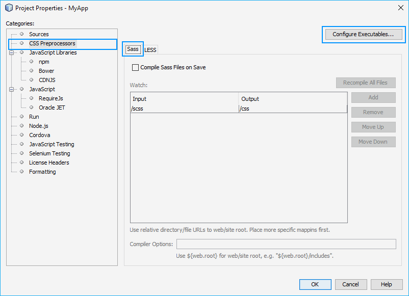 Netbeans Sass自动配置