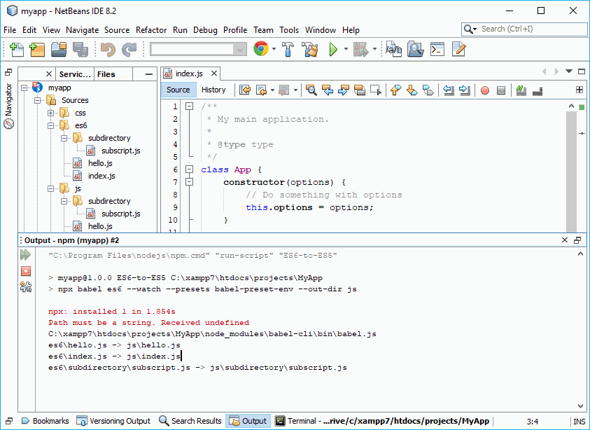 Babel Transpile NetBeans