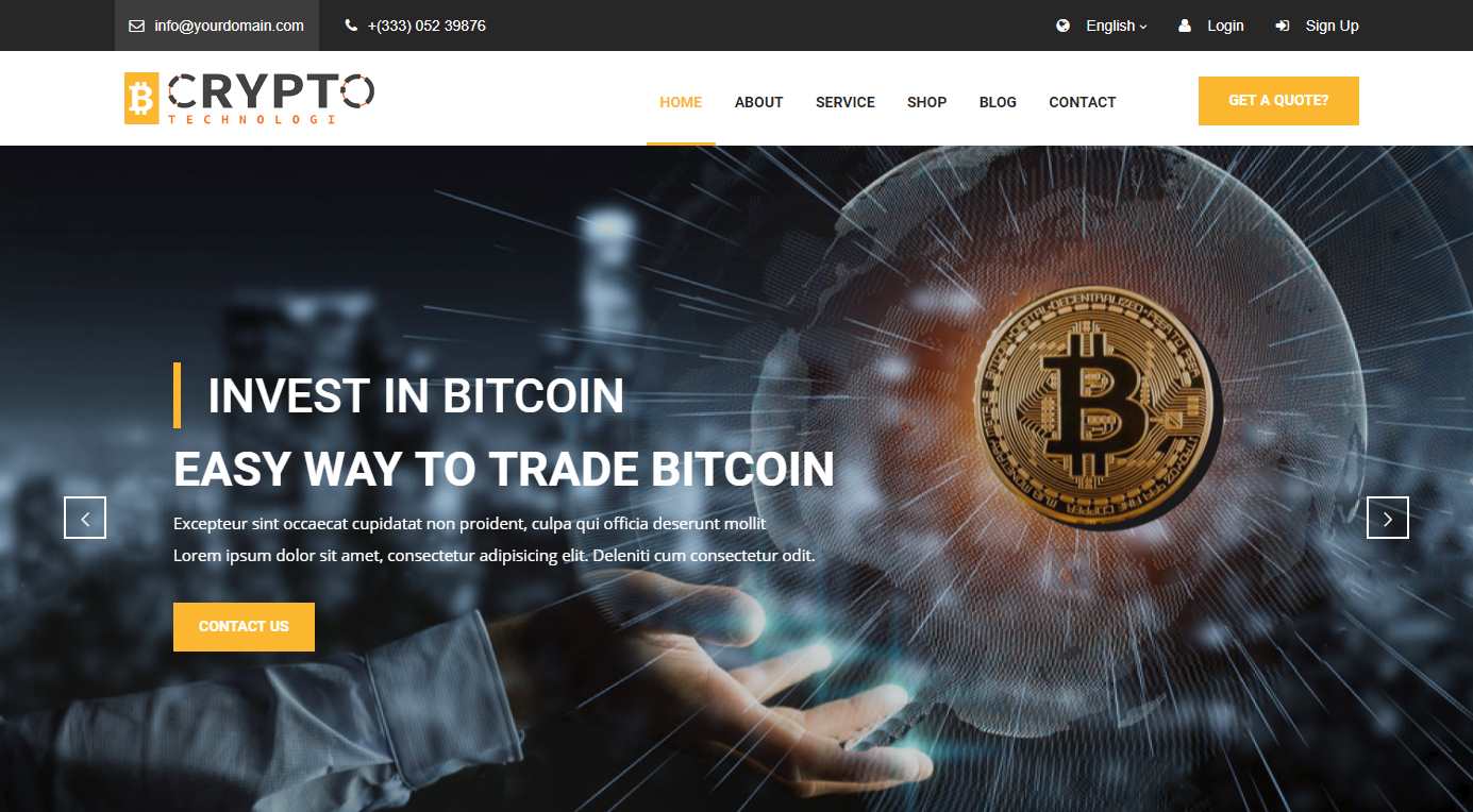  Crypto Bitcoin高级HTML模板