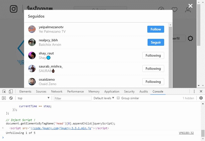 取消关注大量Instagram