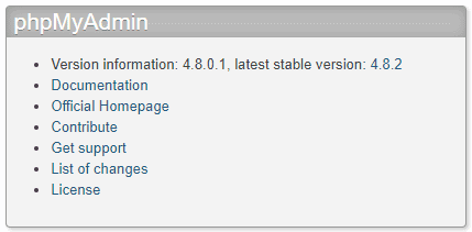 PHPMyAdmin版本