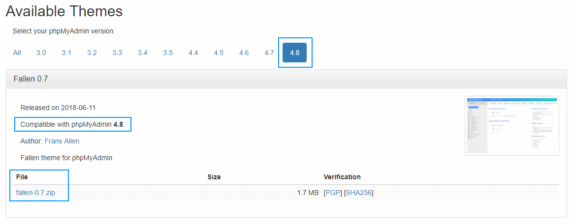 PHPMyAdmin兼容主题