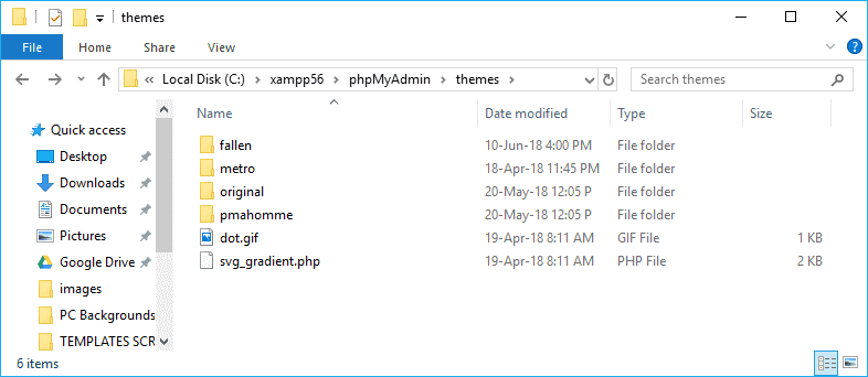 PHPMyAdmin主题目录