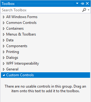 自定义控件工具箱选项卡