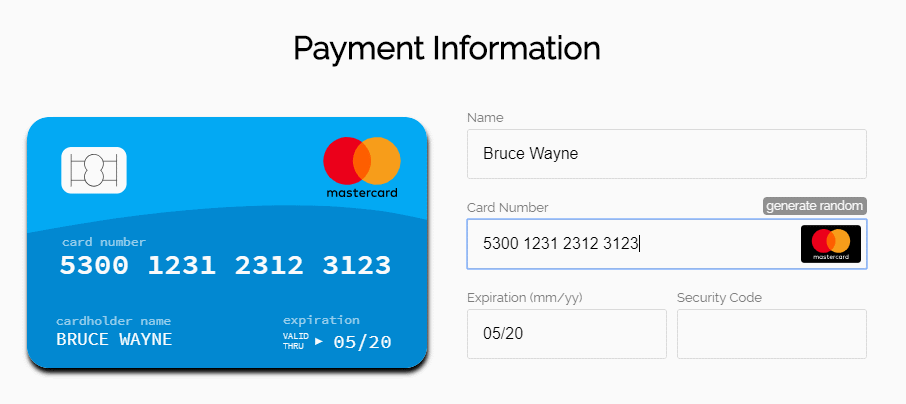 Credit Card Payment Form