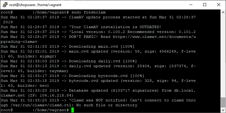 更新ClamAV数据库