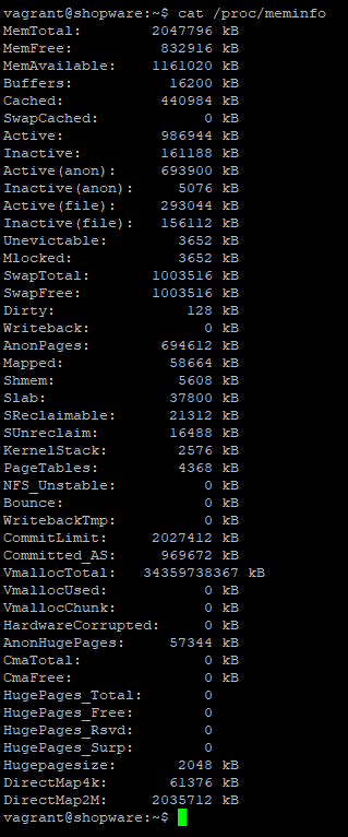 Linux/proc/meminfo输出示例