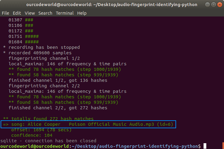 识别来自麦克风的音频以识别歌曲Python