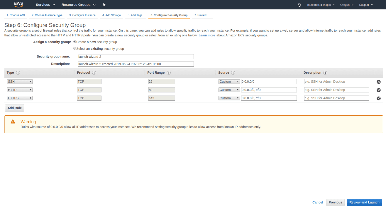 安全组AWS EC2服务器