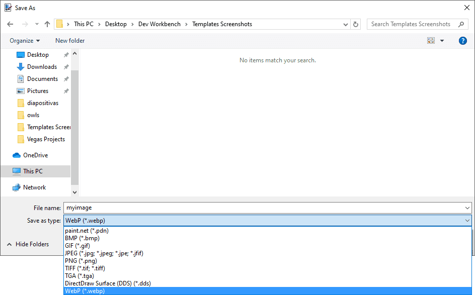 将图像另存为WebP Paint.NET