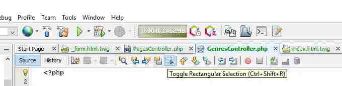 切换矩形选择NetBeans