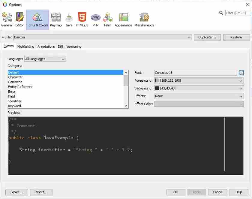 Consolas字体16 NetBeans \
