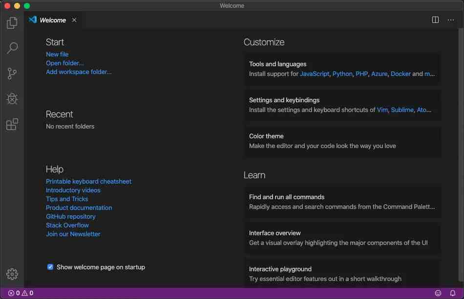 MacOS Catalina上的VSCode