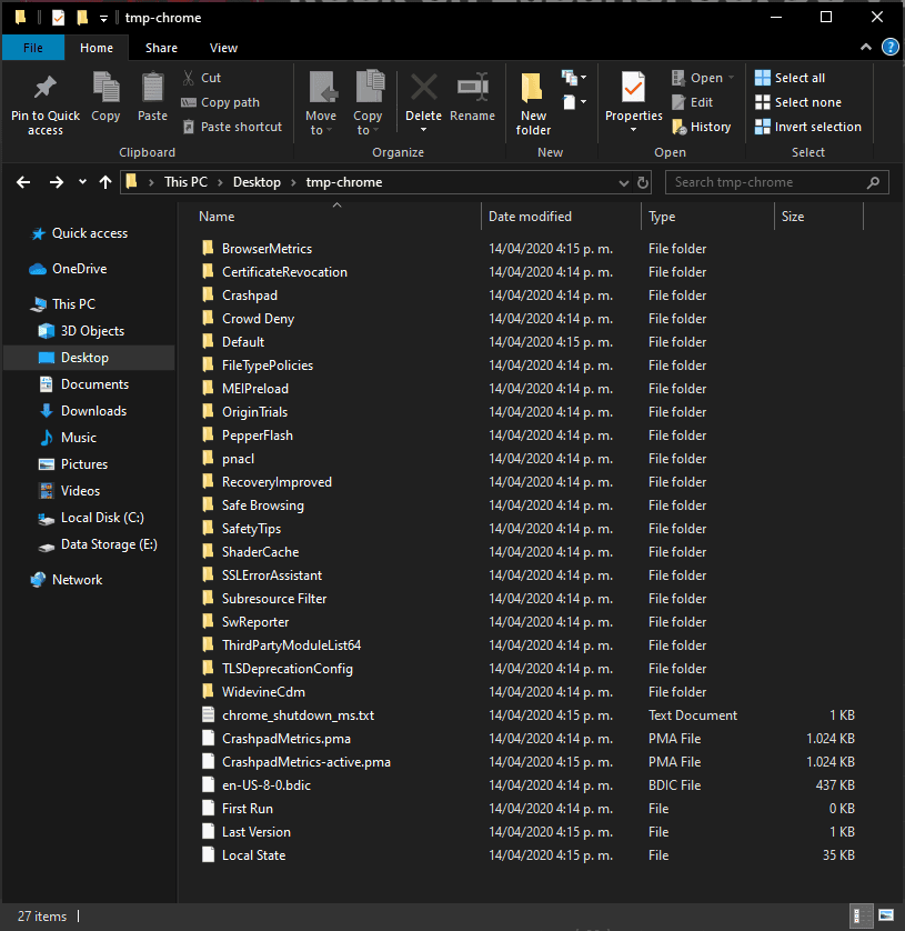 Google Chrome用户数据目录临时目录