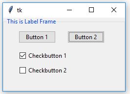 Python Tkinter |创建LabelFrame并向其添加小部件2