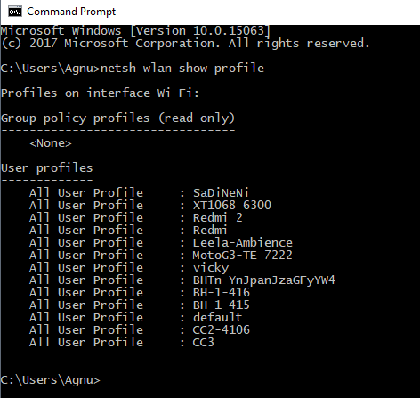 Windows/Linux中所有已连接网络的Wi-Fi密码1
