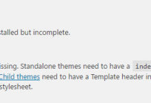 WordPress主题：独立主题需要index.php文件错误-srcmini
