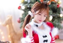 斗鱼神仙颜值女神（王羽杉）圣诞写真，五官精致眼神灵动娇俏-srcmini